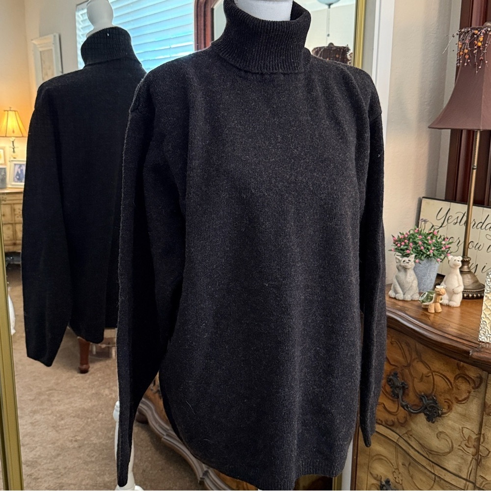 J. Crew Black Charcoal Wool Sweater Heavy Weight